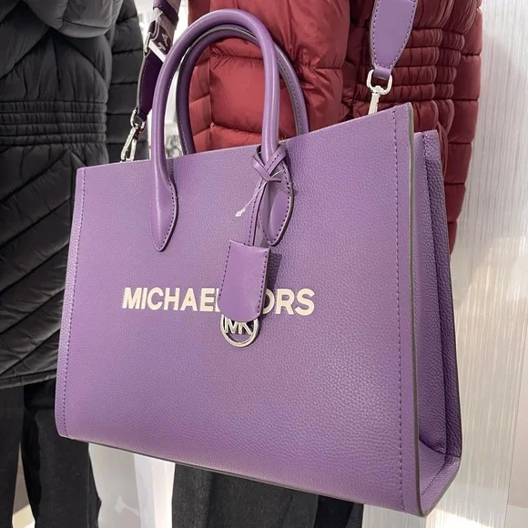 MICHAEL KORS Mirella Medium EW Pebbled Leather Tote Bag
Dark Purple 
NWT - Picture 14 of 16